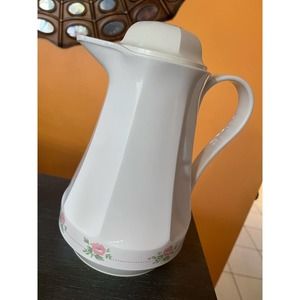 THERMOS INSULATED COFFEE TEA POT CARAFE FLORAL 1980s CHRISTA 32 OZ COTTAGECORE